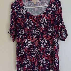 Michael michael kors blue & pink flowers shirt